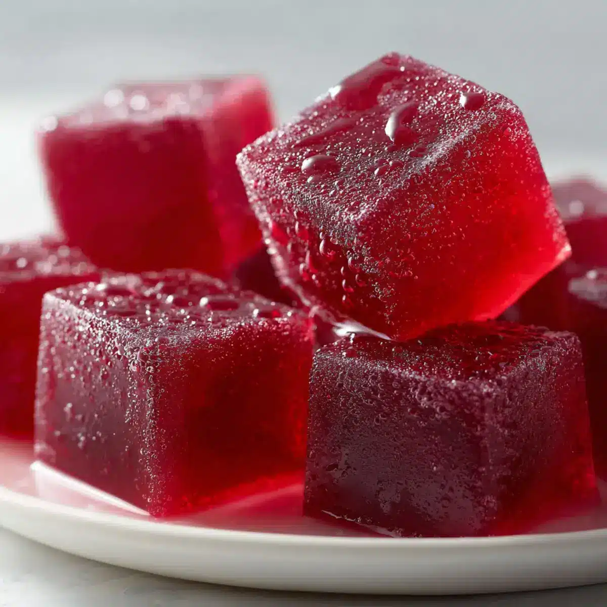 Gelatin Gummy – sugar-dusted gummies entering a gummy counter
