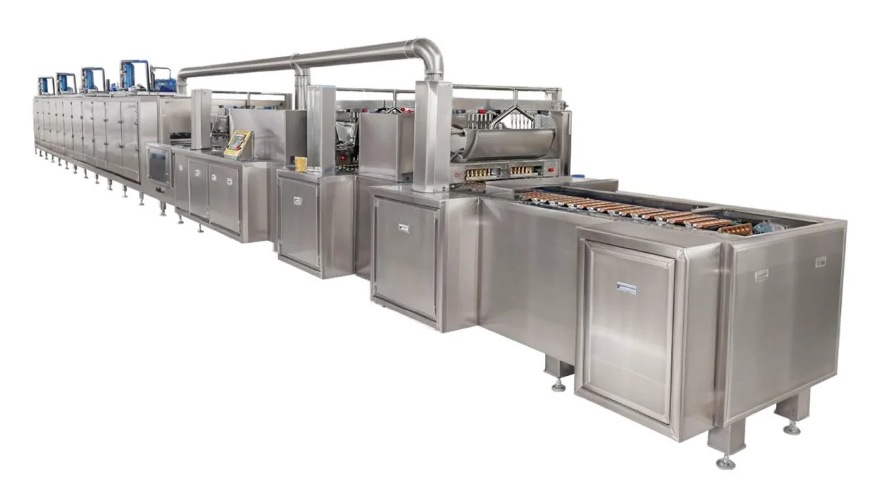 Gummy candy depositing production line from cooking to cooling