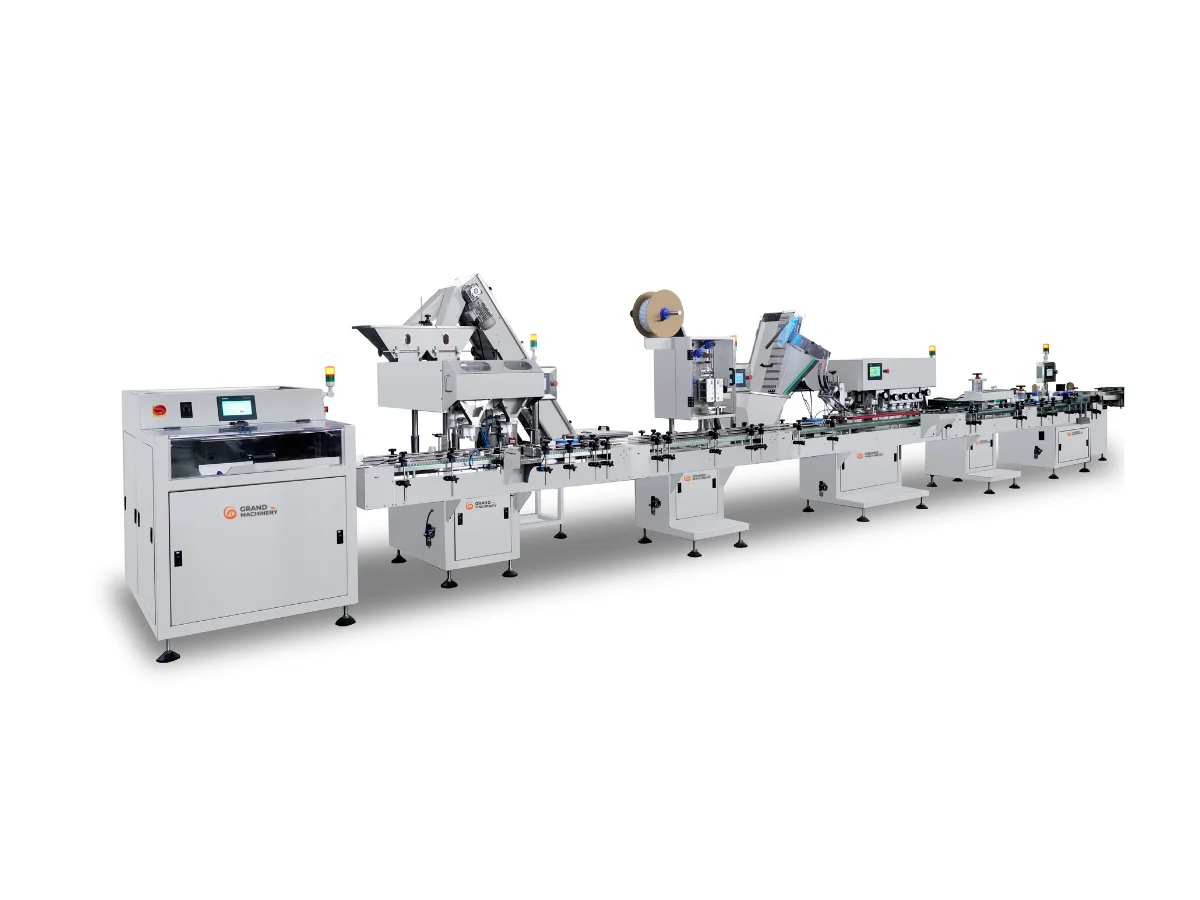 GMXS16 Counting Bottling Line – gummy counter line with capping and labeling