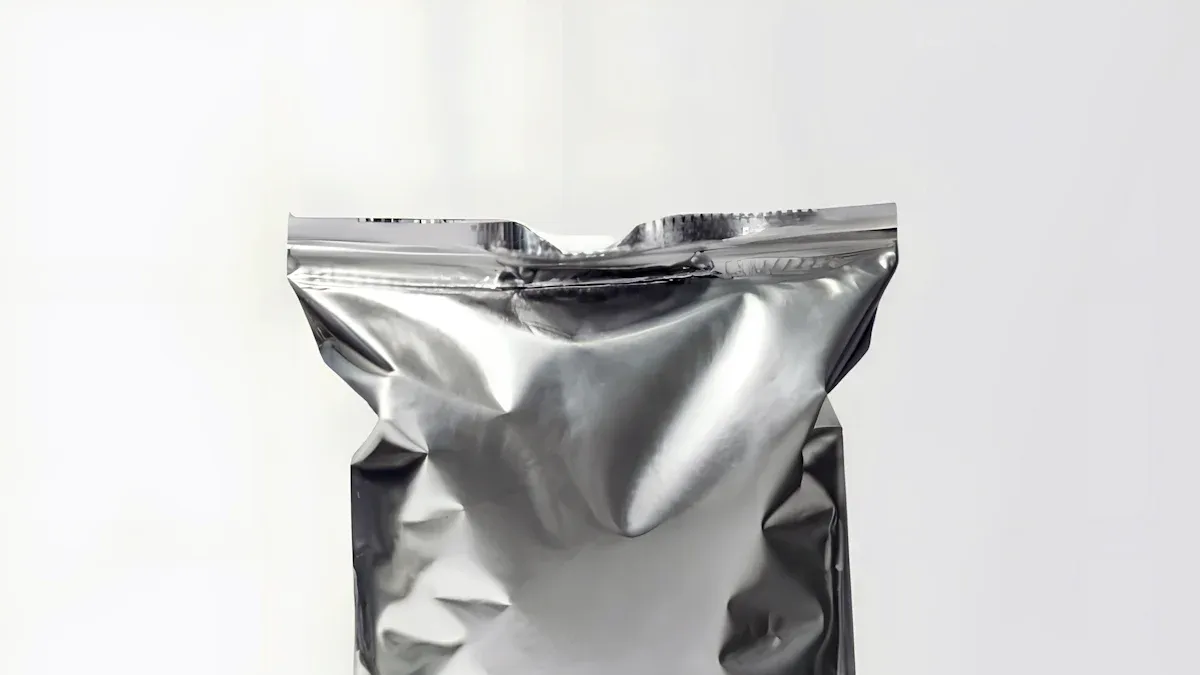 Aluminum foil barrier film used to keep moisture out of supplement packaging